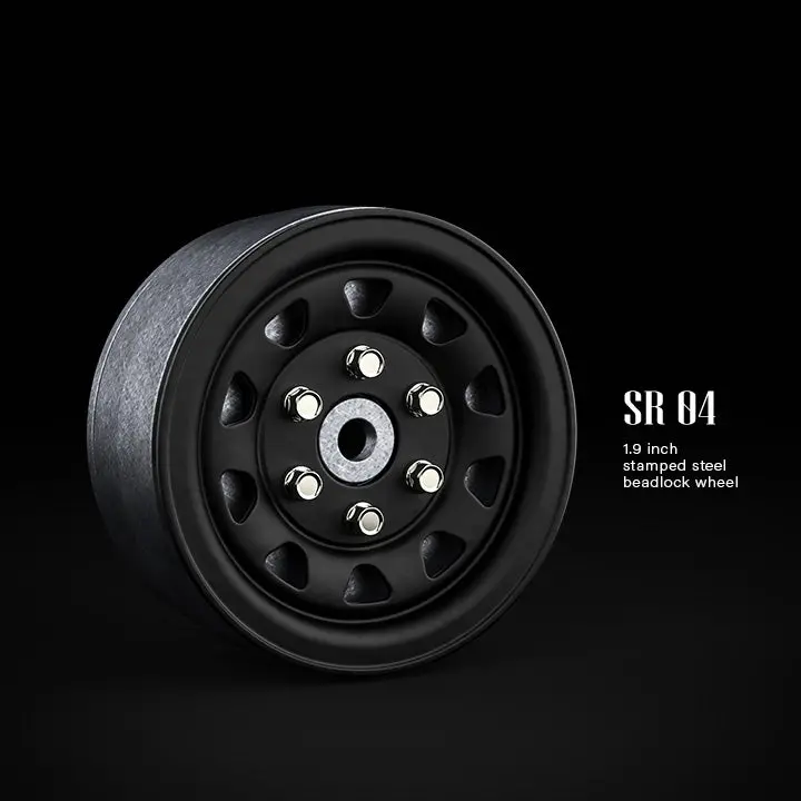 1.9 Sr04 Beadlock Wheels (Matt Black)(2) Gma70494 1