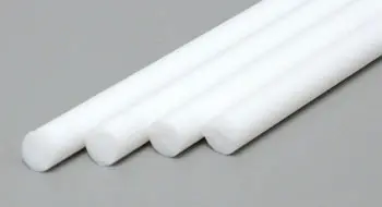.125" 1/8" Rod White Styrene Plastic Round (Pack Of 4) 1