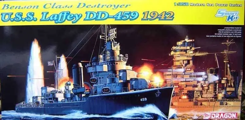 1942 Benson Class Destroyer U.S.S. Lafferty Dd-459 (1/350 Scale) Plastic Boat Model Kit 1