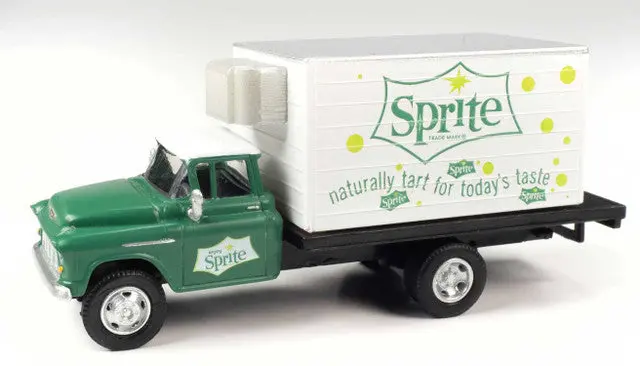1957 Chevrolet Refrigerated Box Truck Mini Metals(R) Sprite (Dark Green, White) 1