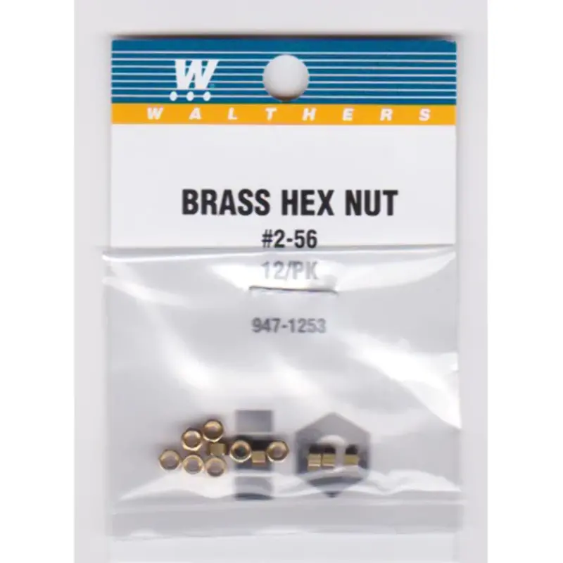 2-56 Brass Hex Nuts .072 X 1/8" (12 Pack) 1