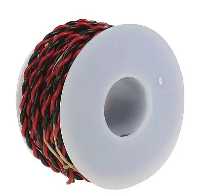 #20 Gauge 2-Conductor Hookup Wire 25' (Black & Red) 1