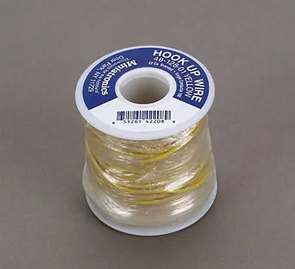 22 Gauge Stranded Single Conductor Wire - 100' 30M -- Yellow 1