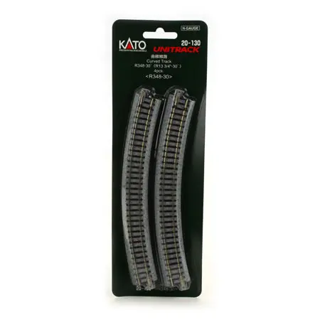 348Mm 13-3/4" Radius Curve 30-Degree Unitrack (4) N Scale 381-20130 1
