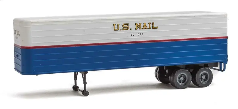 35' Fluted-Side Trailer 2-Pack Us Mail (Blue, White, Red Stripe, Gold Shadow Lettering) 1