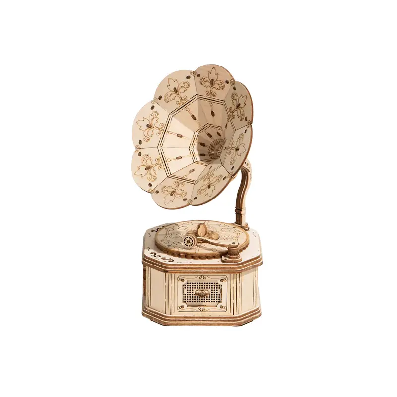 3D Modern Wooden Puzzle: Gramophone 1