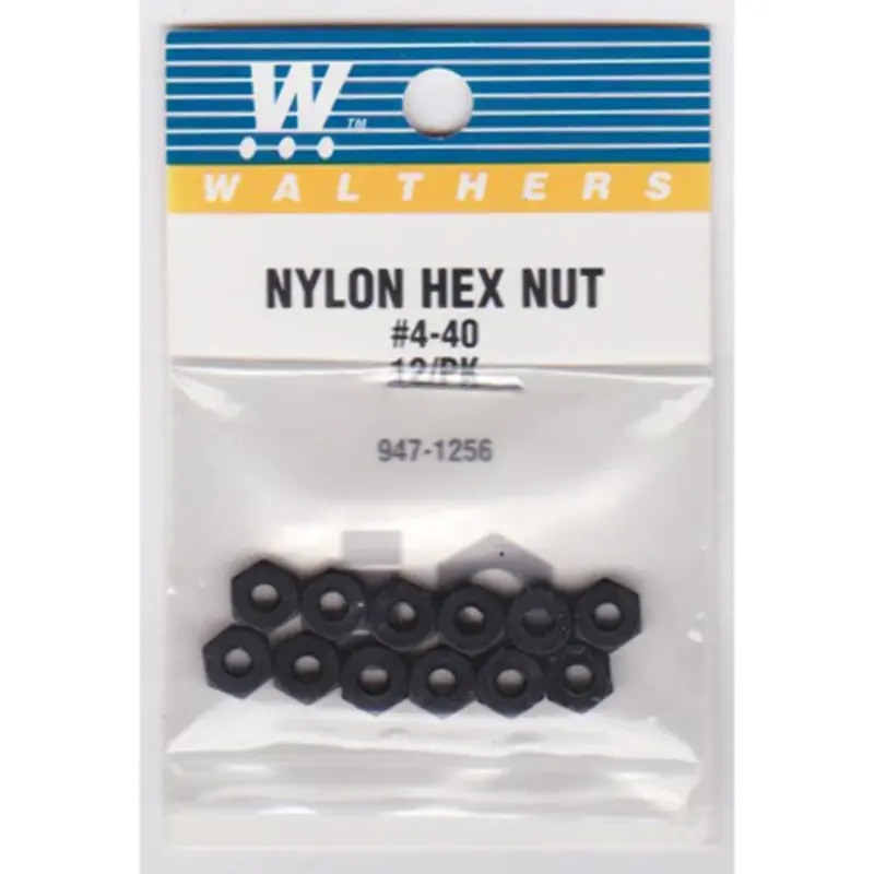4-40 Nylon Hex Nuts .100 X 1/4" (12 Pack) 1