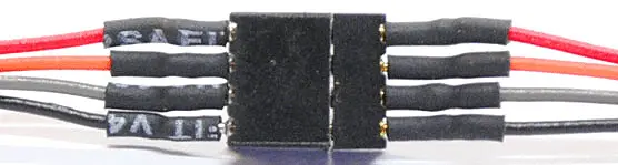4-Pin Mini Connector Set (1 Male, 1 Female) -- .214 X .083 X .244" With 6" 15.2Cm With Orange, Gray, Red, Black 32 Gauge Wires 1