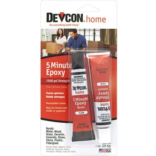5-Minute Epoxy Glue, Two Half-Ounce Tubes, Clear 1