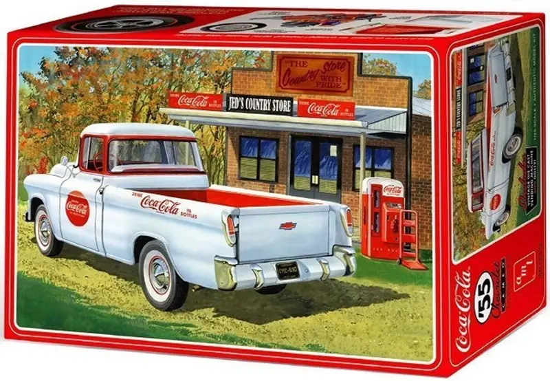 55' Chevy Cameo Pickup (Coca-Cola) (1/25 Scale) Plastic Vehicle Model Kit 1
