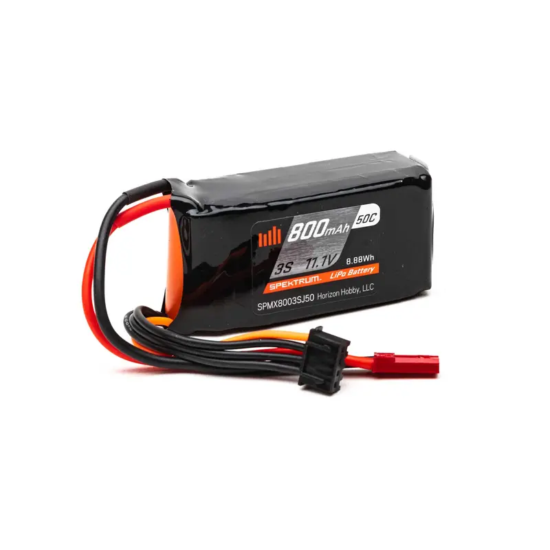 800Mah 3S 11.1V 50C Lipo, 18Awg Jst 1