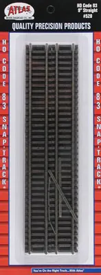 9" Straight Snaptrack (6) Code 83 Ho Scale 1