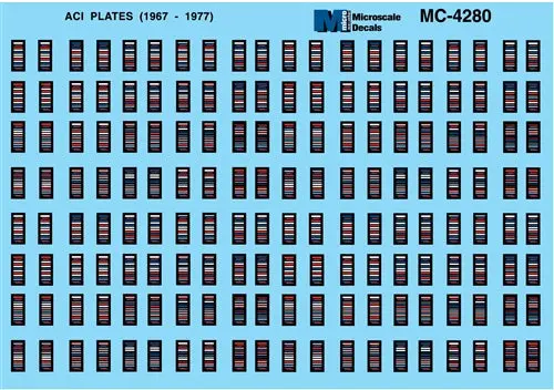 Aci "Cartrak" Plates Mini-Cal Freight Cars & Some Road's Locomotives (1967-1977) 1