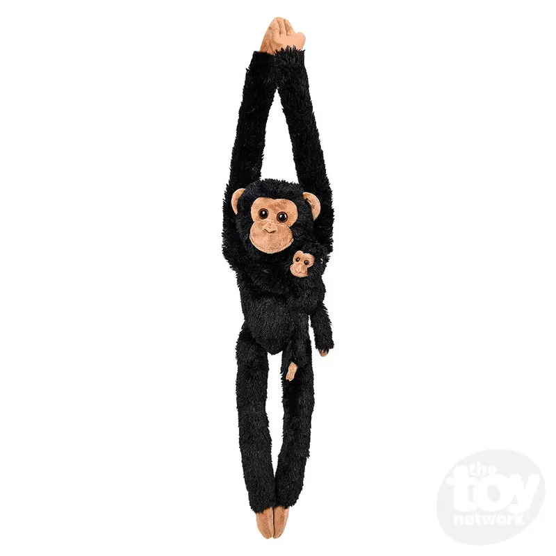 Adventure Planet Hanging Mom And Baby Chimpanzee 28 Inch Plush Figure 1