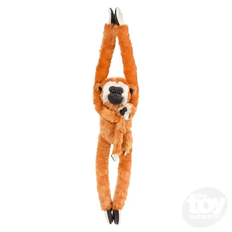 Adventure Planet Hanging Mom And Baby Gibbon 28 Inch Plush Figure 1