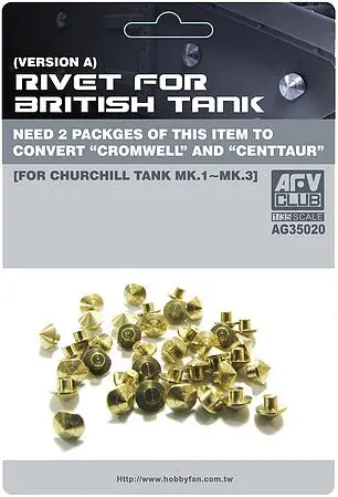 Afv Club - Brass Shield Bolts For Churchill Tank 1