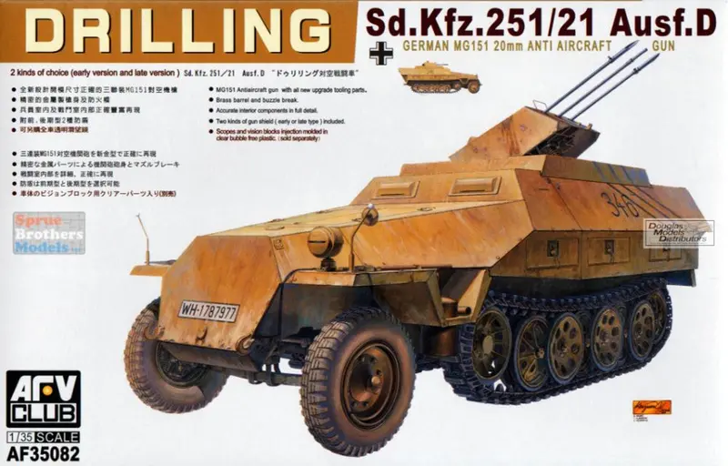 Afv Club - Sd.Kfz.251/21 Ausf D "Drilling" (1/35 Scale) Plastic Military Model Kit 1