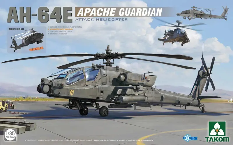 Ah-64E Apache Guardian (1/35 Scale) Plastic Helicopter Model Kit 1