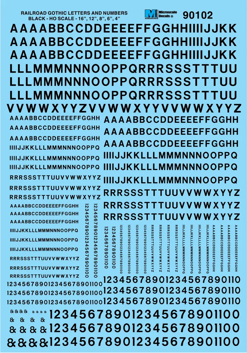 Alphabets & Numbers - Railroad Gothic -- Black 1