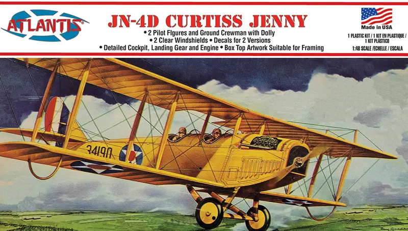 Atlantis Jn-4D Curtiss Jenny 48Th Scale Model Kit 1