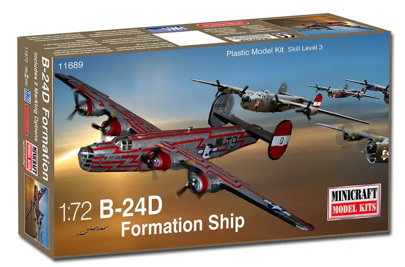 B-24D Usaaf Formation Ship With 2 Marking Option (1/72 Scale) Aircraft Model Kit 1