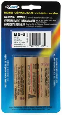B6-6 Model Rocket Standard Engine (3) Haz 1