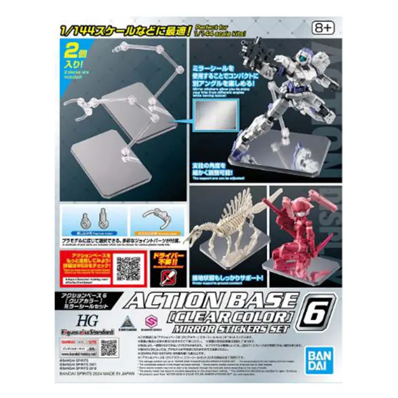 Bandai Action Base 6 Clear Color Mirror Stickers Set 1