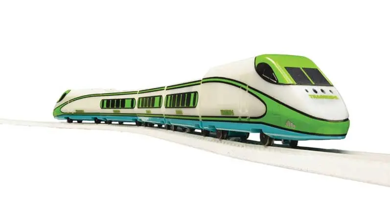 Battery-Powered Passenger Train Set - Trainkids - Sound & Remote Control -- Glow In The Dark, Loco, 3 Cars, Track, Controller 1