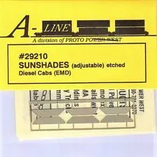 Brass Sun Shades Hood Unit Diesel 6 Pack (Ho Scale) 1