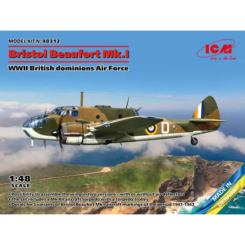 Bristol Beaufort Mk.I (1/48 Scale) Military Model Kit 1