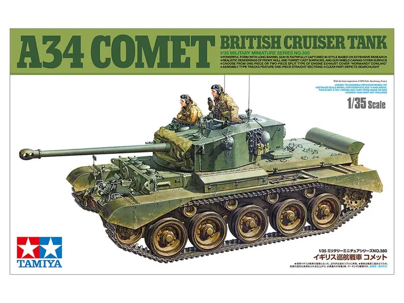 British Cruiser Tank A34 Comet (1/35Th Scale) Plastic Military Model Kit 1