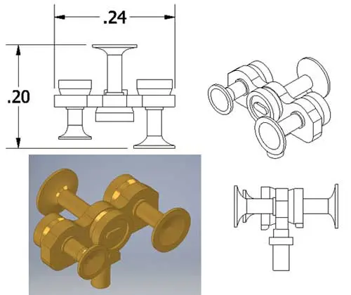 Cal Scale 190-643 Ho Nathan K3 K3la 3-Chime Air Horn Brass 1