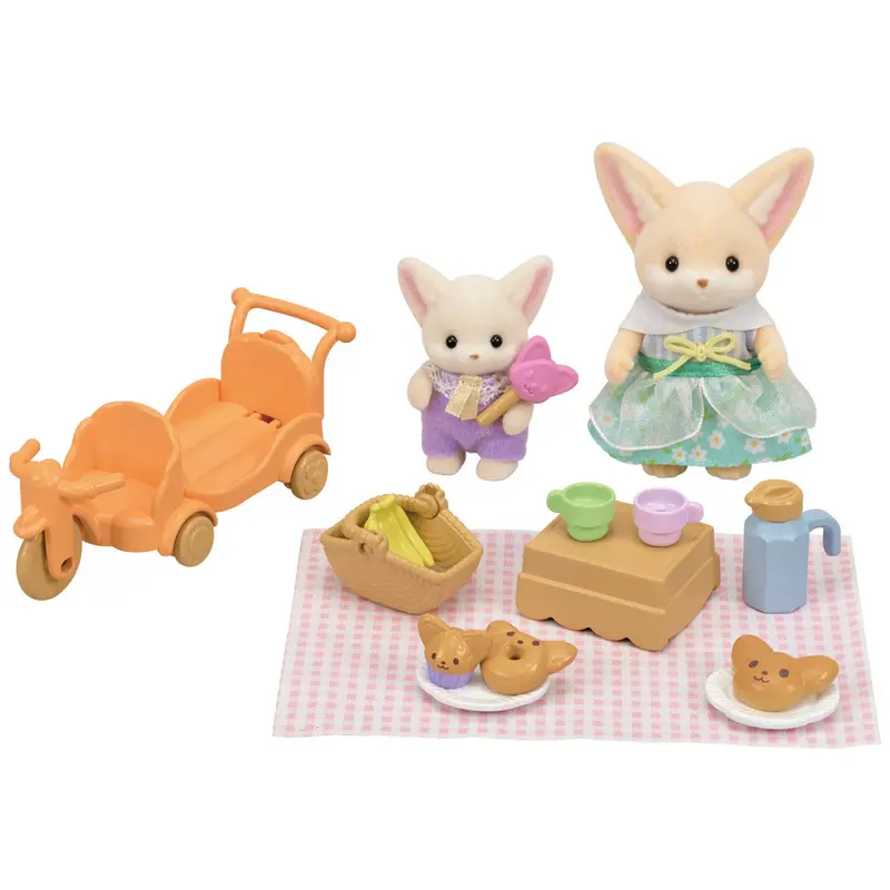Calico Critters Sunny Picnic Set- Fennec Fox Sister & Baby 1