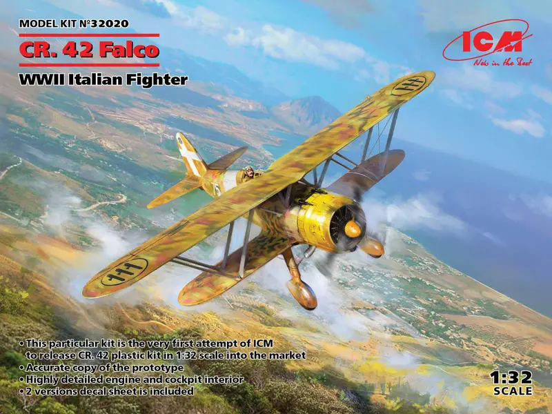 Cr.42 Falco Wwii Italian Fighter (1/32 Scale) Plastic Aircraft Model Kit 1