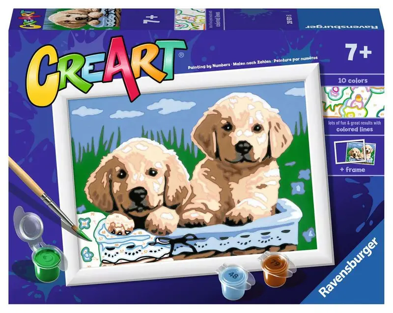 Creart Cute Puppies Paint By Number 1