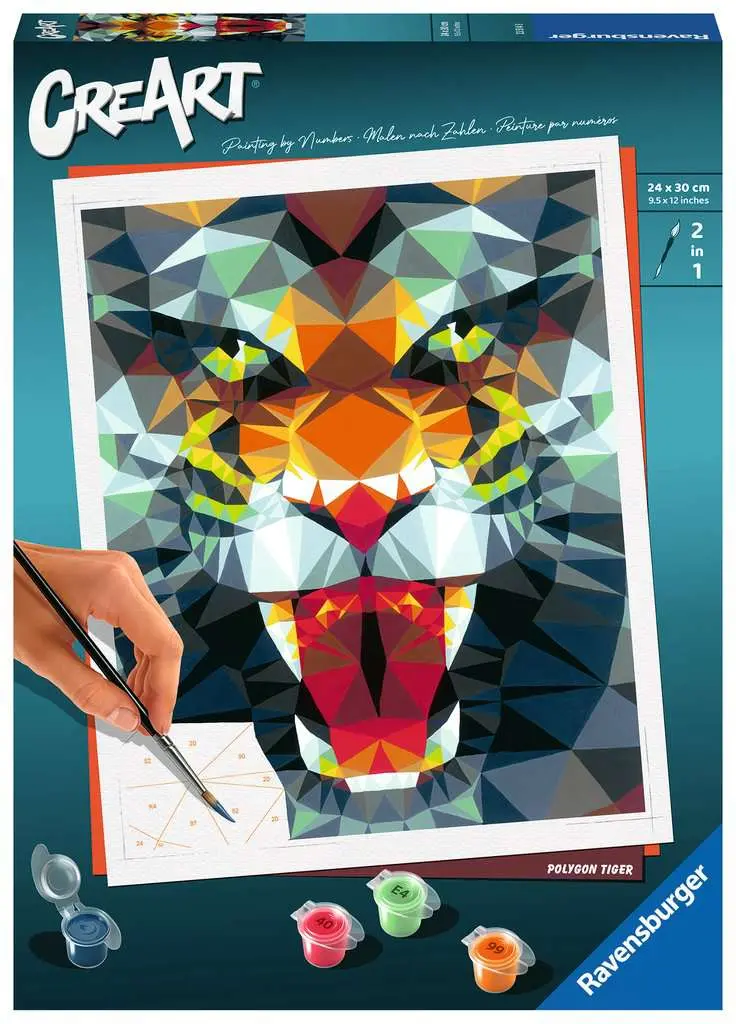 Creart Polygon Tiger Paint By Number 1