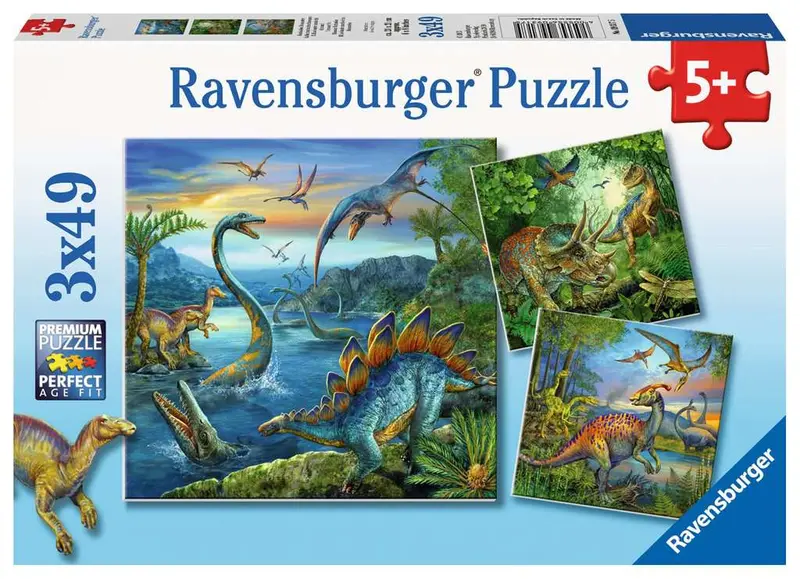 Dinosaur Fascination (3X49 Piece) Puzzle 1