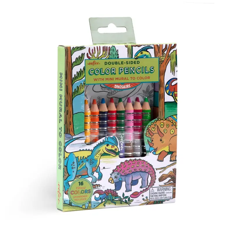 Eeboo Dinosaurs Double Sided Color Pencils And Mini Mural Craft Set 1