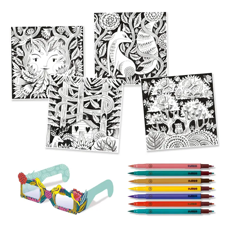 Fantasy Forest 3D Felt Tip Marker Coloring Kit 2