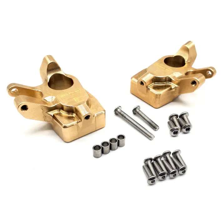 Fast Eddy - Brass Portal Knuckle Set, For Scxpro / Capra / Scx10.3 1