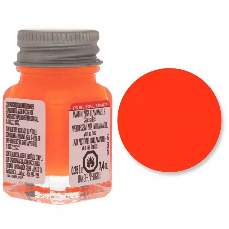 Fluorescent Orange Enamel Paint 0.25Oz 1