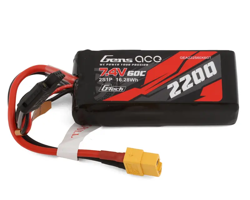 Gens Ace 2S G-Tech Smart Lipo Battery 60C (7.4V/2200Mah) With Xt-60 Connector 1