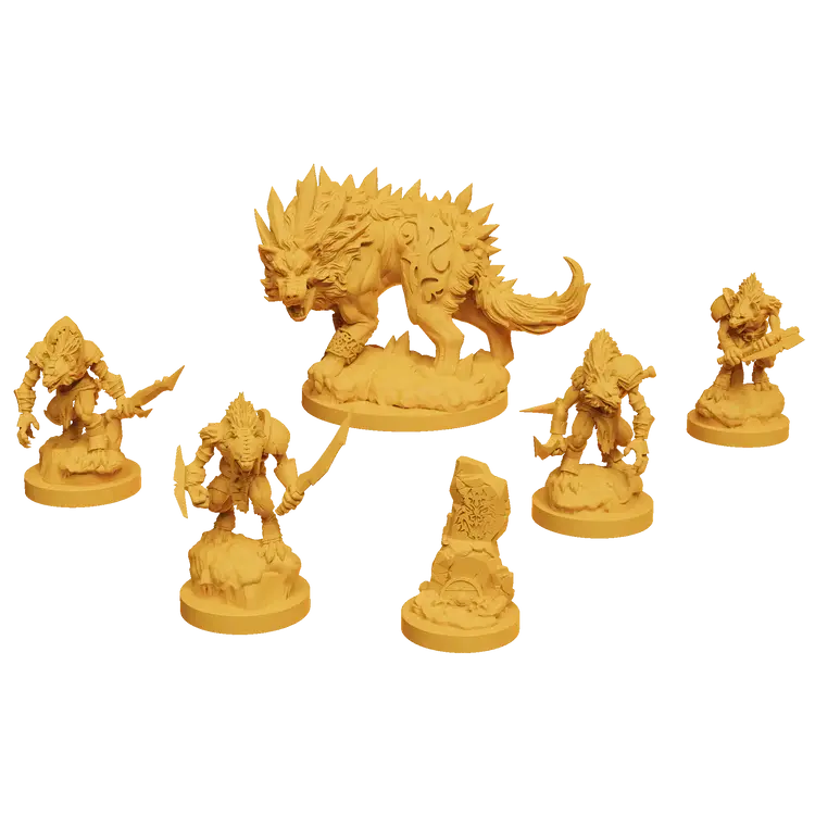 Godtear: Fenra, Wolf Of The End Times And Chainless Curs Minatures 1