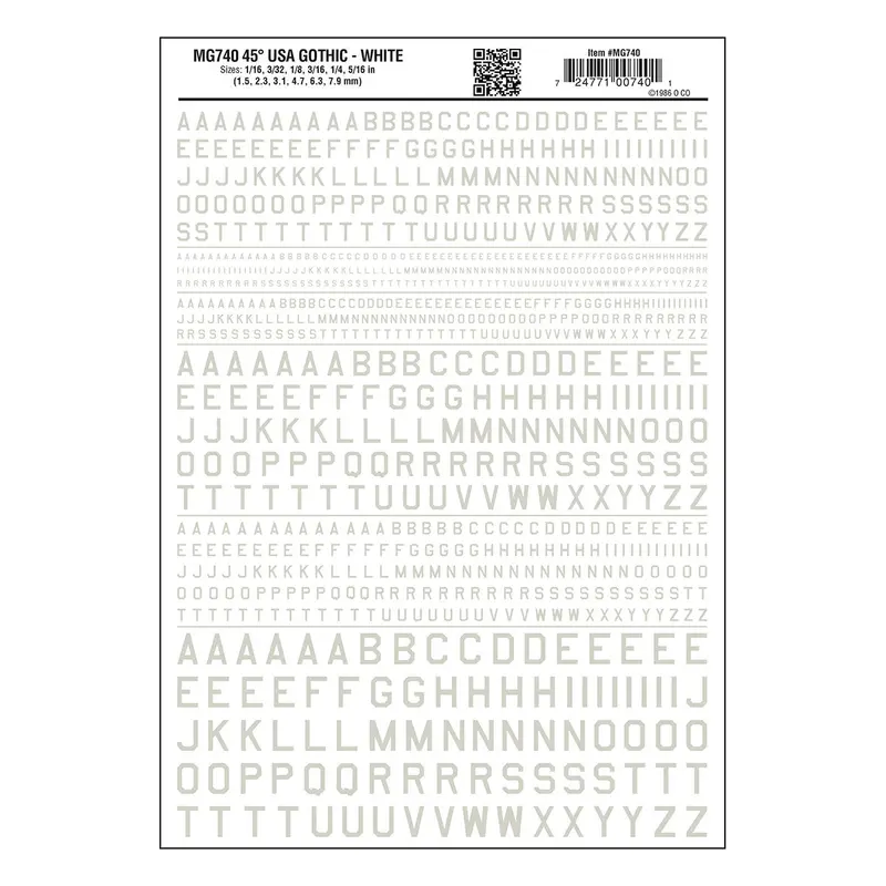 Gothic Letter 45-Degree Usa White Decals Woomg740 1