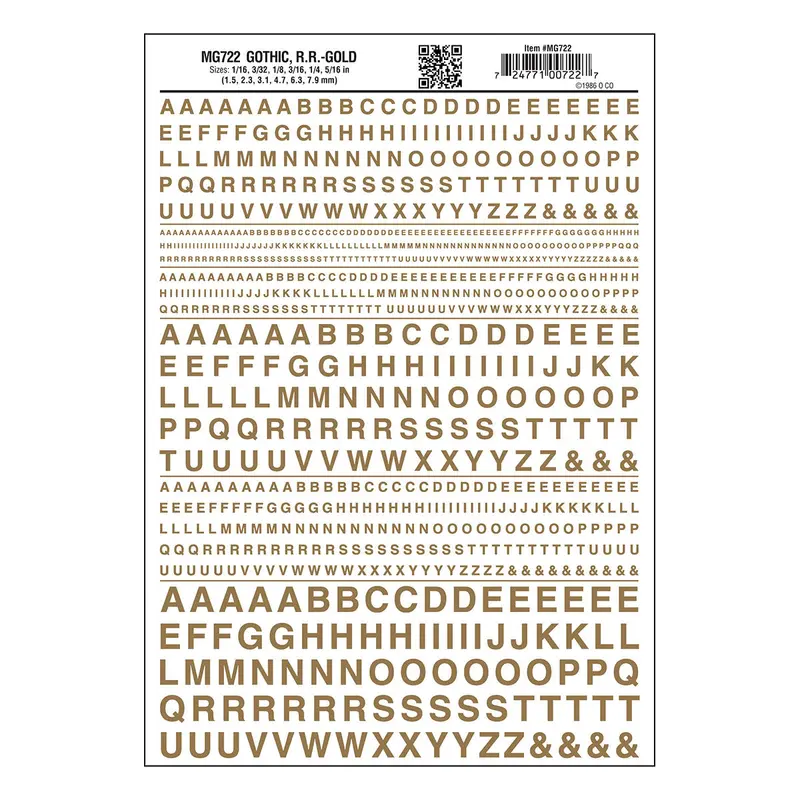 Gothic Letter Gold Decals 1