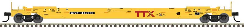 Ho Gunderson 48' All-Purpose Well Car - Ready To Run -- Ttx 456202 (Yellow, Black, Red, Next Load Any Road Slogan) 1