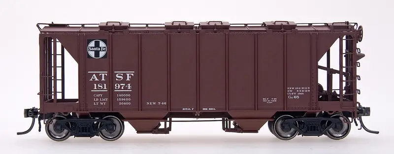Ho Scale - 1958 Cu.Ft. 2-Bay Covered Hopper - Atsf 1