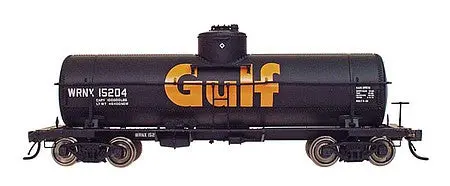 Intermountain Rlwy Acf Type 27 Riveted 10,000-Gallon Tank Car - Ready To Run -- Gulf Oil Corp. (Black, Large Orange Gulf Logo) 1