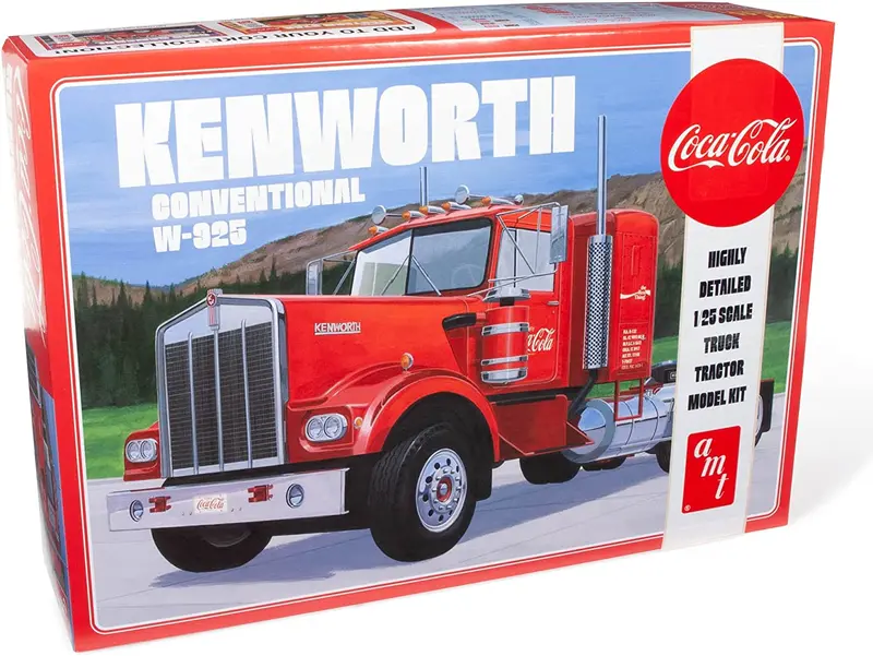 Kenworth Conventional W-925 Coca-Cola (1/25 Scale) Plastic Vehicle Model Kit 1