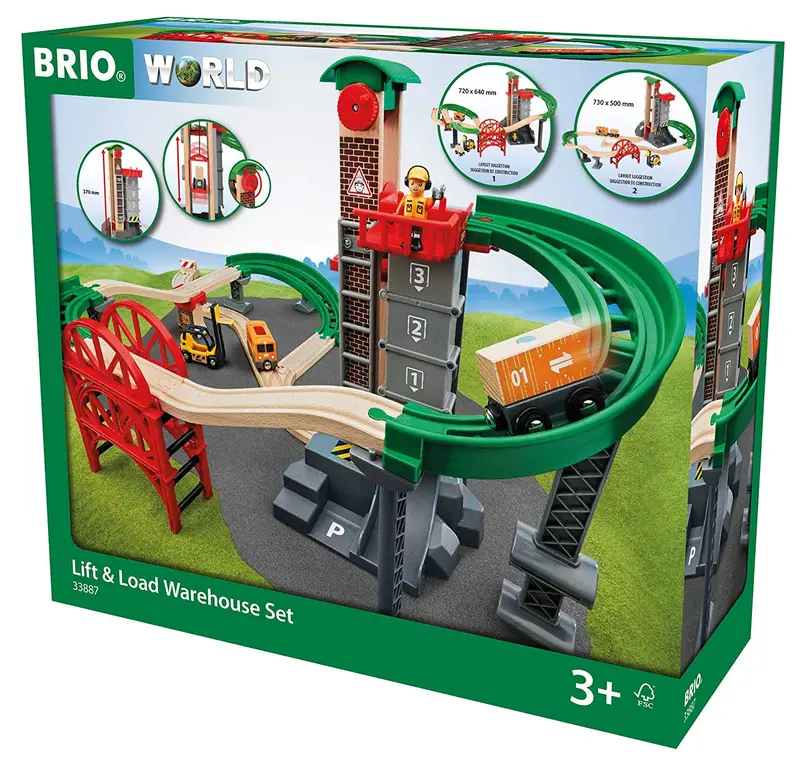 Lift And Load Warehouse Wooden Train Set 1